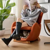 Flieks Fauteuil Lounge Canapé individuel Fauteuil rembourré avec lit pour chat, Fauteuil avec accoudoirs Fauteuil Relax Canapé Lounge en look requin-baleine, Fauteuil individuel avec lit pour chien