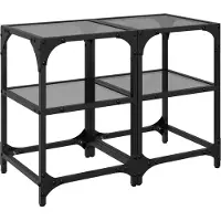 vidaXL Tables basses avec plateau en verre 2 pcs. noir 30x30x45 cm acier