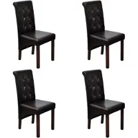Syfax Chaises à manger lot de 4 marron similicuir