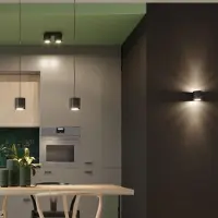 Silamp Applique Murale Cylindre Noir pour Ampoule G9