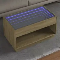 Prolenta Maison Exclusive - Table basse avec LED Infinity Chêne Sonoma 90x50x50 cm
