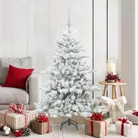 Prolenta Maison Exclusive - Sapin de Noël artificiel pliable, blanc, 150 cm, en PVC et acier