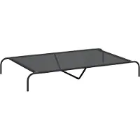 Syfax Lit surélevé pour chien noir 150x90x20 cm textilène et acier