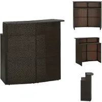 vidaXL Table de bar de jardin marron 120x55x110 cm Poly rotin - Tables de jardin