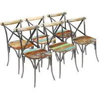 Syfax Chaises à manger lot de 6 bois de récupération massif