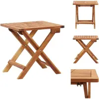 vidaXL Table basse de jardin pliante 40 x 40 x 40 cm en bois massif d'acacia - Tables de jardin