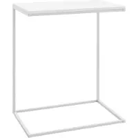 Syfax Table d'appoint Blanc 55x35x66 cm Bois d'ingénierie