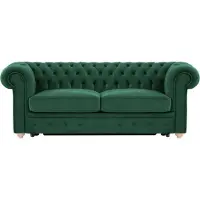 Wintech Chesterfield Max Borneo – Canapé trois places convertible avec sommier-Velluto 10-like oak