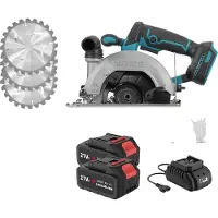 OEM Scie circulaire, moteur brushless, angle de coupe réglable, 2 BATTERIE, EU