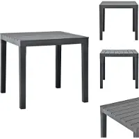 vidaXL Table de jardin Anthracite 78 x 78 x 72 cm Plastique - Tables de jardin