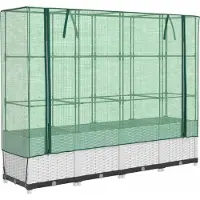 Syfax Jardinière surélevée avec housse aspect rotin 160x40x138 cm
