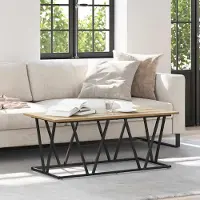 Prolenta Table basse exclusive en chêne massif, dimensions 100 x 50 x 40 cm, fabriquée en bois stratifié et métal