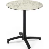 Oviala Table de jardin ronde 60 cm inclinable aluminium et HPL marbre - Opera