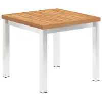 The Living Store Table d'appoint de jardin 45 x 45 x 38 cm teck massif acier inoxydable