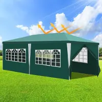 TolleTour Pavillon de jardin avec panneaux latéraux amovibles avec tubes en spirale et grandes fenêtres tente de réception portable étanche, pavillon de jardin,3 x 3 m / 3 x 6m