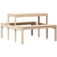 Syfax Table de pique-nique 110x134x75 cm bois massif de pin
