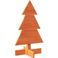 Syfax Arbre de Noël en bois pour décoration 60 cm bois de pin massif