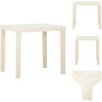 vidaXL Table de jardin blanche 79x65x72 cm plastique - Tables de jardin
