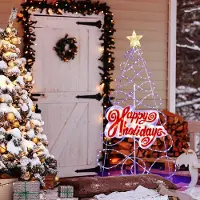 B2X Sapin de Noël LED de 170 cm avec lumières à couleurs changeantes, 6 modes d'éclairage, lettres et étoile.