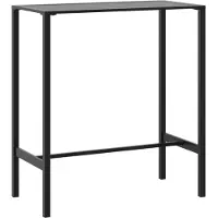 Syfax Table de bar noir 100x50x110 cm acier enduit de poudre