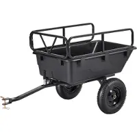 Vevor Remorque basculante 500 lb 10 pi³ Remorque tractée en plastique pour jardin Remorque pour VTT