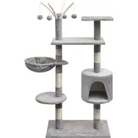 Syfax Arbre à chat avec griffoirs en sisal 125 cm Gris
