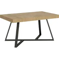 Ityhome - Table extensible 160/264x90 cm Booster chêne nature pieds anthracite