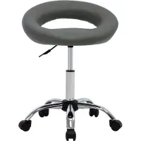 Syfax Chaise de travail roulante Gris Similicuir