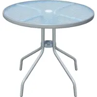 The Living Store Table de jardin 80 x 71 cm en acier rond gris
