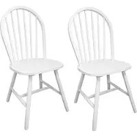 Syfax Chaises à manger lot de 2 blanc bois d'hévéa solide