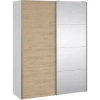 Dmora Seraphine - Armoire 2 Portes, 150x200h cm Blanc, Porte-manteaux
