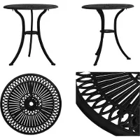 vidaXL Table de jardin noire 62x62x65 cm Fonte d'aluminium - Table de jardin - Tables - Tables