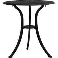 The Living Store Table de jardin noire 62x62x65 cm Fonte d'aluminium