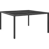 Syfax Table de jardin Anthracite 130x130x72 cm Acier et verre