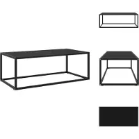 vidaXL Table basse noire avec verre noir 100x50x35 cm - Tables basses