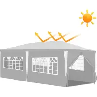 TolleTour 3 x 3 m / 3 x 6m Pavillon de jardin avec panneaux latéraux tente étanche avec tubes en spirale et grandes fenêtres, pour les fêtes mariages camping