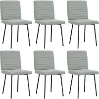 Syfax Chaises à manger lot de 6 gris clair velours