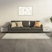 Prolenta Maison Exclusive - Tables basses avec pieds métalliques, 2 pièces, gris béton, 50 x 50 x 40 cm