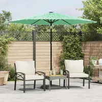 Prolenta Maison Exclusive - Parasol avec mât en acier, couleur verte, dimensions 268x268x226 cm