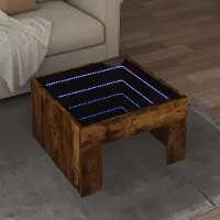 Prolenta Maison Exclusive - Table basse avec LED Infinity Chêne fumé 50x50x30 cm