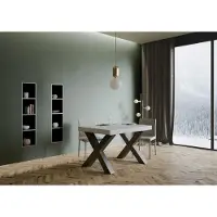 Itamoby - Table extensible 120/224x90 cm Traffic frêne blanc pieds anthracite