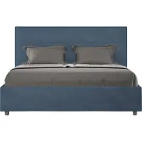 Ityhome - Lit coffre rembourré 160x190 microfibre bleu Mika
