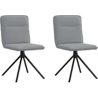 Syfax Chaises à manger lot de 2 gris clair tissu