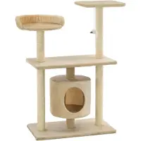 Syfax Arbre à chat avec griffoirs en sisal 95 cm Beige