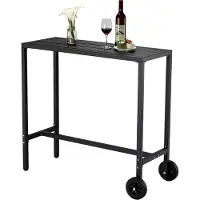 StarTech.com Table de bar d'extérieur - Rectangulaire étroite - Hauteur de comptoir 99 cm - Structure métallique - Pour balcon/terrasse/jardin/piscine - Montage nécessaire