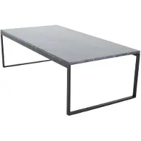Furnlux Classic FURNLUX Table basse Estelle Marble Black Und Black 60cm / Hauptfarbe : Schwarz / Abmessungen : 60 x 120 x 36 cm