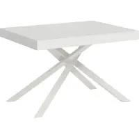 Ityhome - Table extensible 130/390x90 cm Karida frêne blanc pieds blancs