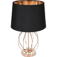 Ed Brubaker Lampe de table ou de chevet Vintage Grille Motif - Lampe de table moderne avec pied métallique - 45 cm de hauteur, Or Noir