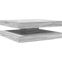 Syfax Table basse rotative à 360 degrés sonoma gris 90x90x34,5 cm
