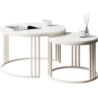 Sonstiges Set table basse tables d'appoint table de salon cadre cachemire blanc